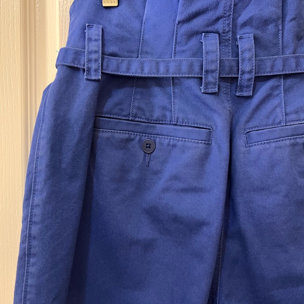 Madewell 100% Cotton Cobalt Blue Paperbag Trench Chino Pants Women’s 4 - Picture 7 of 11